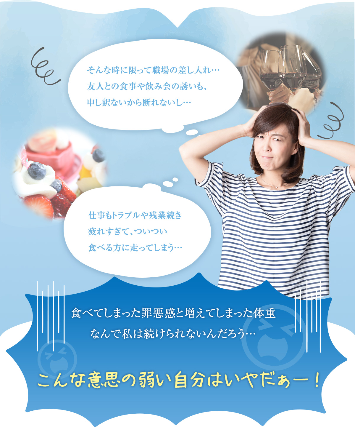 こんな意思の弱い自分はいやだぁー